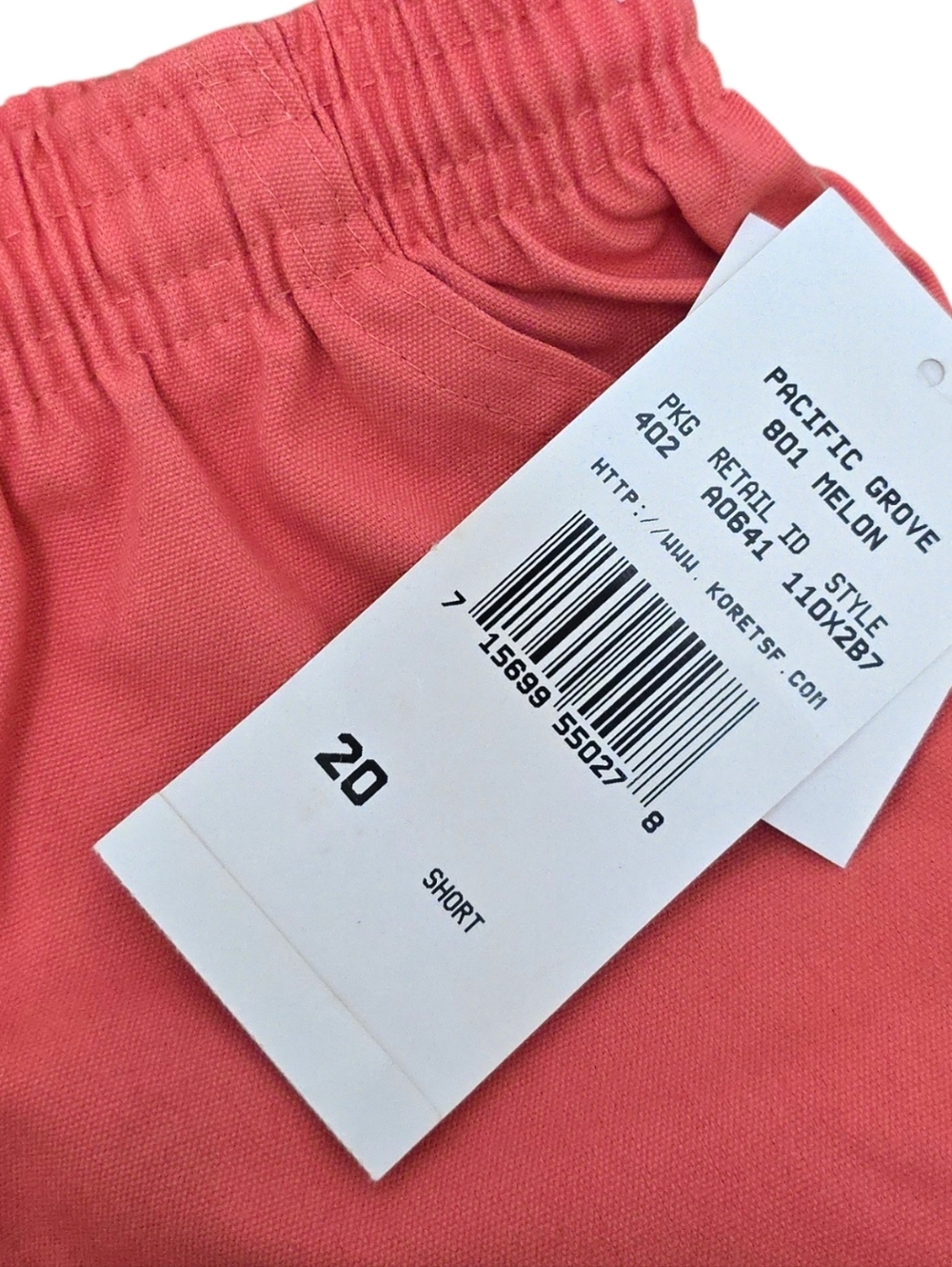 NWT Koret Francisca sz 20 Short Melon Salmon Pink Orange Pants High Rise VTG 90s - Picture 3 of 10
